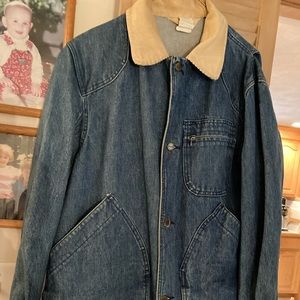 1990’s Denim Coat with Corduroy Collar and Cuffs